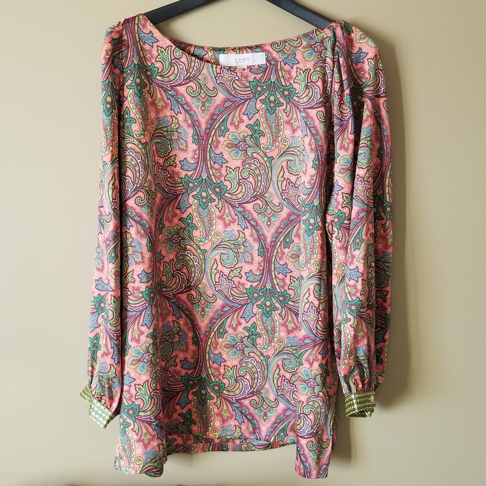Loft print long-sleeve blouse